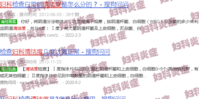 汕头妇科炎症清洁度